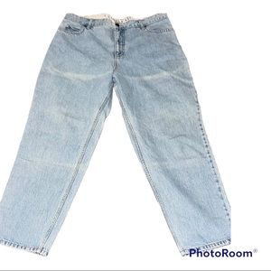 Lands’ End Light Blue Wash Jeans Women’s Relaxed Fit 16 P. Traditional Waist